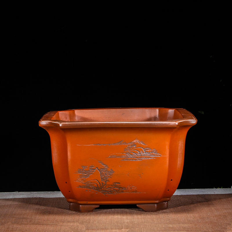 特大号六方紫砂花盆陶瓷盆景x盆室内花卉兰花铁树梅花金蛋子发财