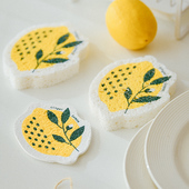 可爱水果木浆棉海绵擦家用厨房清洁神器锅刷碗刷洗碗巾抹布百洁布