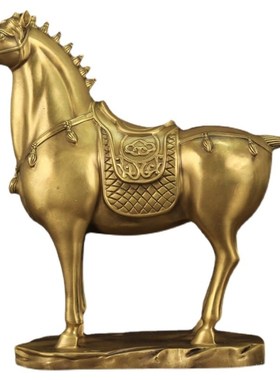 黄铜生肖马纯铜将军马工艺品家居马到成功办公室开业乔迁装饰摆件