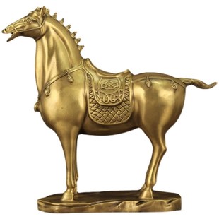 黄铜生肖马纯铜将军马工艺品家居马到成功办公室开业乔迁装 饰摆件