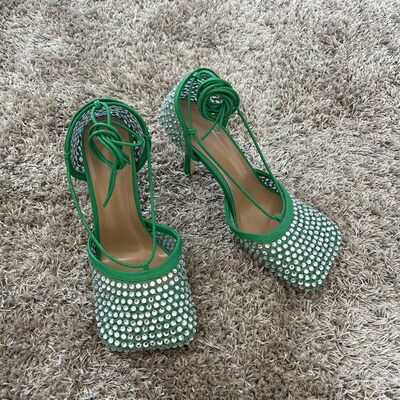 现货9CM High Heels Women Sandals Crystal Sandal Shoes Woman