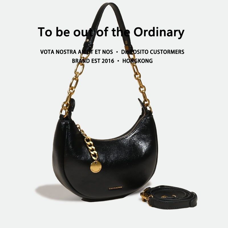 质感链条腋下包包女2024新款小众半圆马鞍包休闲通勤单肩斜挎包女,箱包皮具/热销女包/男包,腋下包,淘宝优惠券,粉丝福利购,淘宝优惠卷