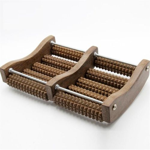 实木鸡翅木脚底按摩器脚部足部滚轮式木质家用穴位搓排足底按摩器