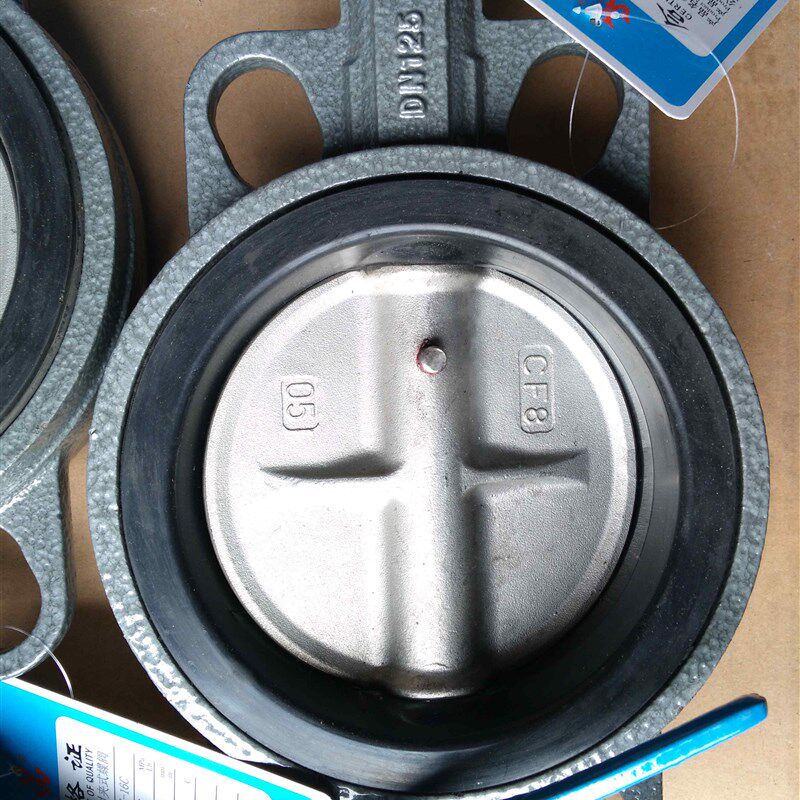 d71x-16球铁手柄碟阀dn50 65 80  100 150对夹式铸铁手动开关蝶阀