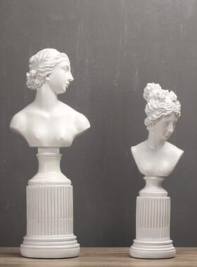 摆件北欧艺术品装饰雕塑人物雕像客厅石膏头像Q简约家居创意酒柜