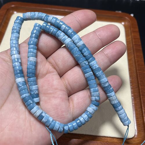 6*3mm海纹石算盘珠直切隔片散珠diy手工串珠手链项链饰品配件