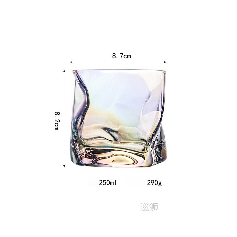 250LM Whiskey Glasses Diamond Cut Whisky Prism Crystal Old F