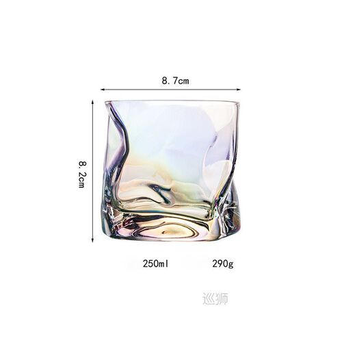 250LM Whiskey Glasses Diamond Cut Whisky Prism Crystal Old F