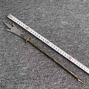 古代兵器模型三尖两刃刀白鸟朝凤枪豪龙胆长枪长戈迷你金属小摆件