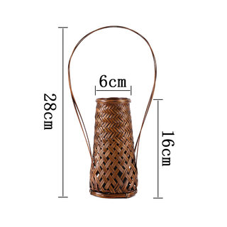 竹编花篮花器复古中式篮插花器x皿花架竹筒花瓶竹编篮花道工艺礼