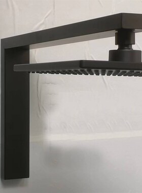 枪灰色哑光黑色加高淋浴管全铜加厚顶喷花洒臂管浴室喷头支架配件