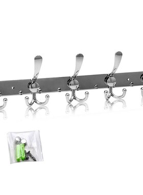 10 Hooks Stainless Steel Coat Rack Wall Door Mounted Hanger