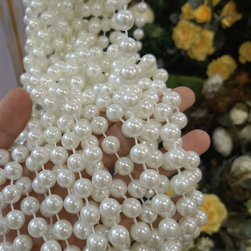 新婚庆道具珍珠链韩式酒店婚礼堂吊顶珍珠帘泰式行云流水水波帘