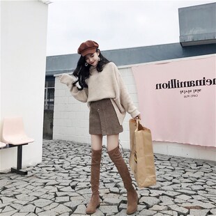 两件套装 秋冬季 轻熟风御姐气质复古矮个子毛衣配短裙子Q洋气时尚