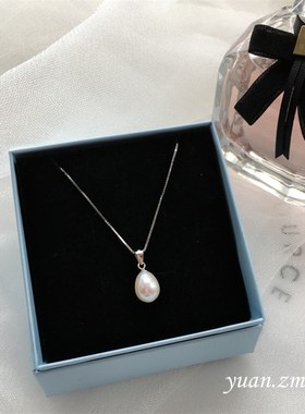 强光小灯泡 天然淡水p珍珠项链925银扣简约气质锁骨链时尚百搭礼