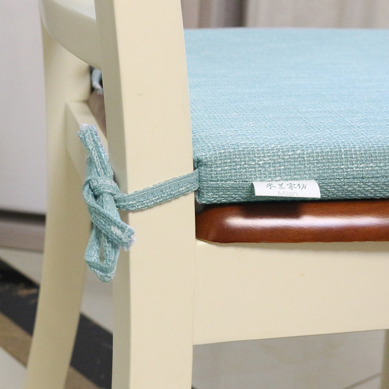 北欧风纯色布艺棉麻加厚餐椅垫简约E现代学生椅垫家用海绵坐垫定