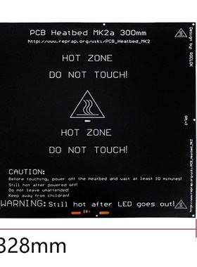 Mk2A 300X300X3.0Mm Reprap Ramps 1.4 Pcb Aluminum Heatbed Hot