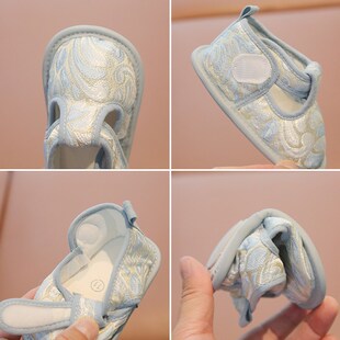 中式周岁鞋子男宝宝布鞋秋季婴2岁到1儿鞋宝宝鞋子春秋款抓周鞋男