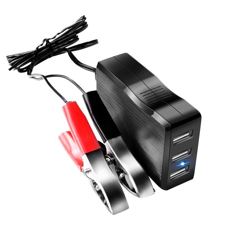 速发摩托车车载电瓶手机USB充电器12V24伏转换5V多功能通用型快充