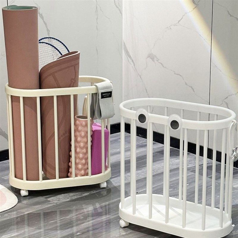 瑜伽垫收纳筐家用健身器材收纳框运动工具整理置物架带轮子可移动,收纳整理,运动器材收纳用具,淘宝优惠券,粉丝福利购,淘宝优惠卷