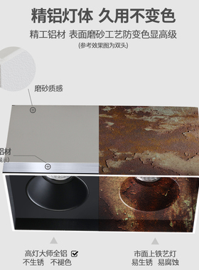 明装斗胆灯防眩射灯白黑色免开孔吸顶lHed客餐厅家用极简单头智能