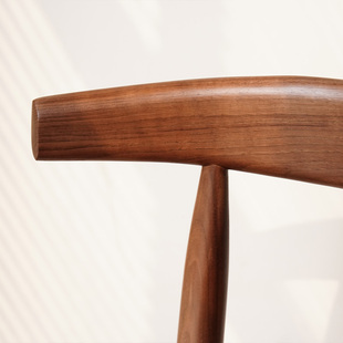 黑胡桃木吧台椅现代简约家用日式 实木吧K台凳北欧日式 岛台高脚椅