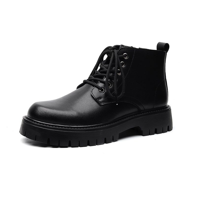 马丁靴男款高帮英伦风机车长筒鞋子工装皮靴夏季增高厚底中帮皮鞋