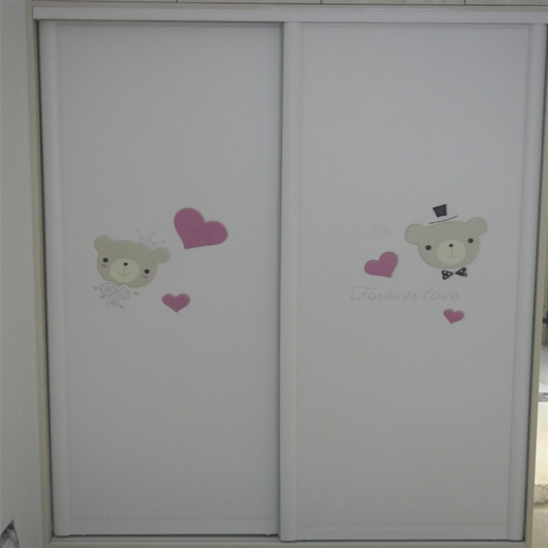 5D浮雕衣柜门定做 软包移门订做儿童卡通壁橱门S衣柜推拉门滑动门