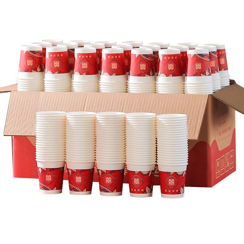 结婚纸杯一次性纸杯子整箱加厚水杯婚礼喜庆红色喜庆婚庆用品大全,节庆用品/礼品,婚房装扮用品,淘宝优惠券,粉丝福利购,淘宝优惠卷