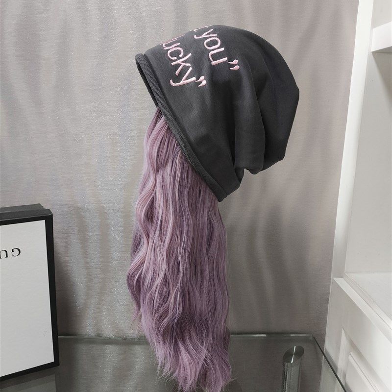 网红洋气薄款堆堆帽假发帽子一体可拆卸韩版 字母百搭潮流冷帽女,服饰配件/皮带/帽子/围巾,帽子,淘宝优惠券,粉丝福利购,淘宝优惠卷