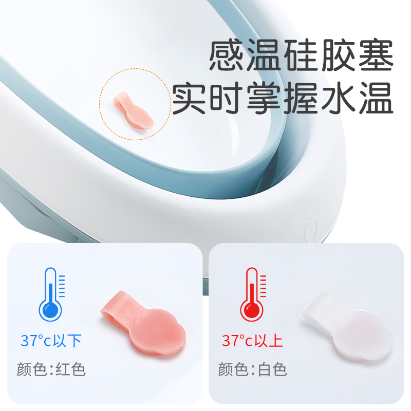婴儿洗澡盆可坐h躺加厚儿童大号沐浴桶小孩新生儿初生宝宝折叠浴