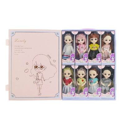 速发Simulation Mini Dolls Gift Box Moveable Joint Doll Fancy