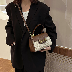 高级感马鞍包马衔扣手提包1955女包新款洋派老花撞色包斜跨单肩包