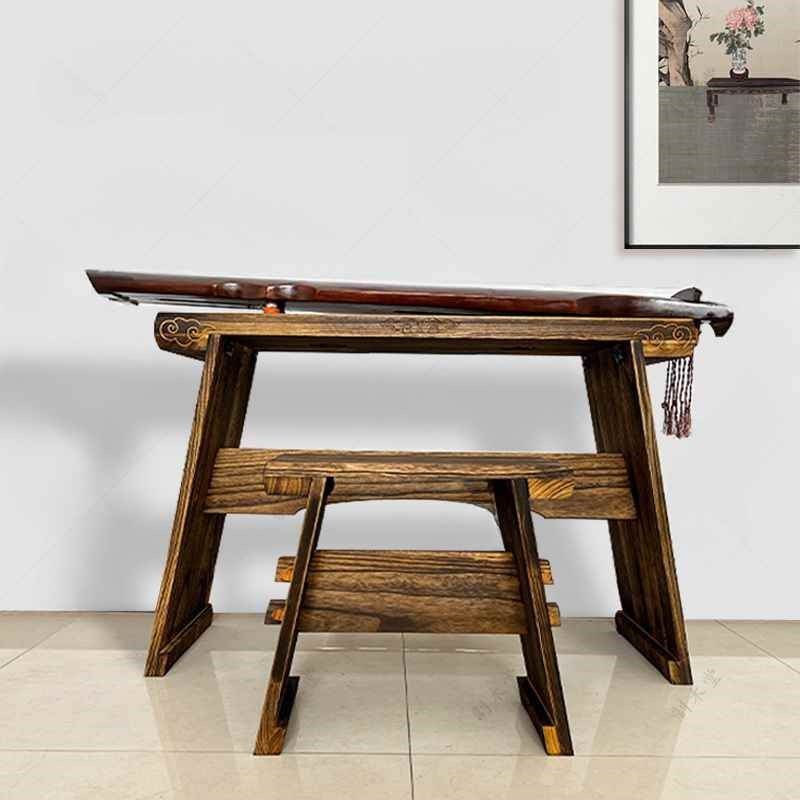 新中式仿古烧桐木琴桌古琴桌子凳桐木共鸣箱可拆卸便携式古琴桌椅
