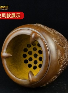全铜炭炉复古铜煮茶炉风炉收藏烧水煮茶器功夫茶道配W件家居办公