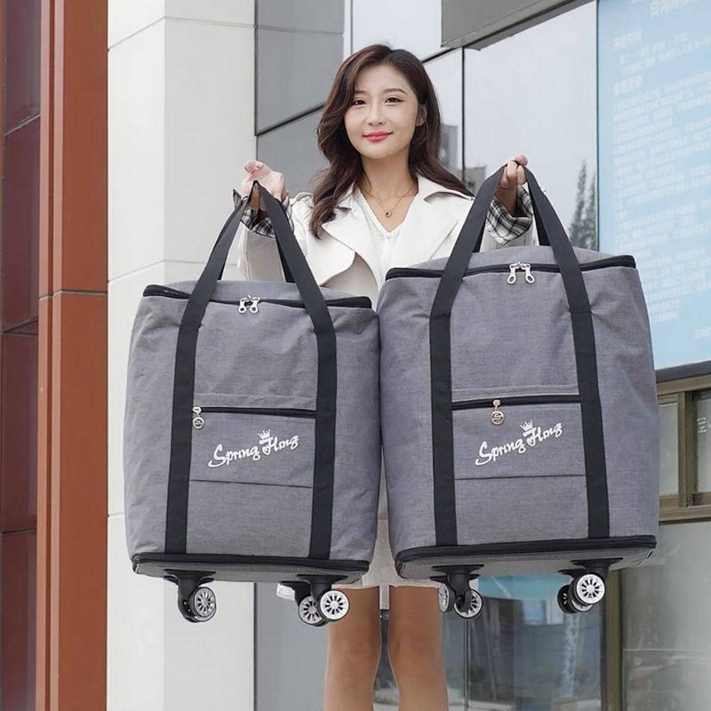 折叠手提万向轮行李包双肩旅行袋女超大容量收纳搬家可装被托运包