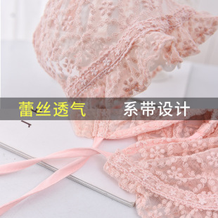 新生婴儿帽子春秋夏季薄款女宝B宝婴幼儿蕾丝宫廷帽公主帽胎帽