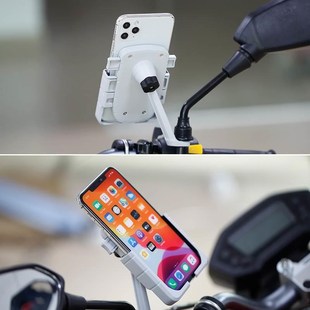 可充电摩托车全铝合金手机支架 电动车手机导航i支架 防震防抖防