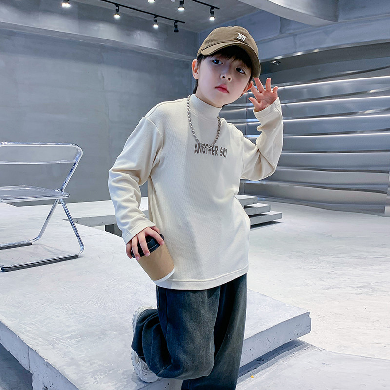 男童秋冬装半高领保暖打底衫2023新款儿童内搭男孩加厚长袖T恤潮,童装/婴儿装/亲子装,T恤,淘宝优惠券,粉丝福利购,淘宝优惠卷