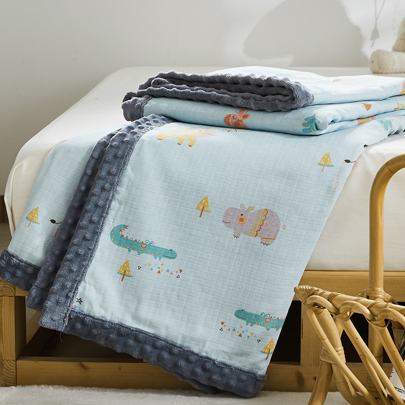 婴儿豆豆毛毯春秋幼儿园小被子z宝宝午睡盖毯纯棉儿童冬季加厚四