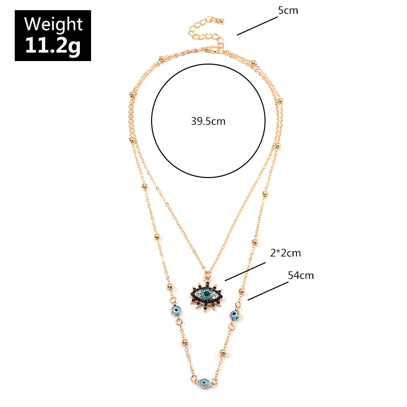 速发Vintage Fashion Evil Eye Necklace Pendant Clavicle Chain