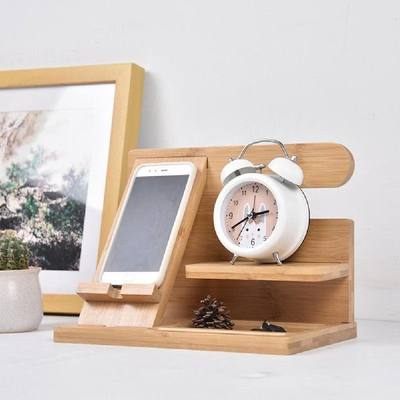 极速Wooden Phone Docking Station Wood Charging Hub Key Holde