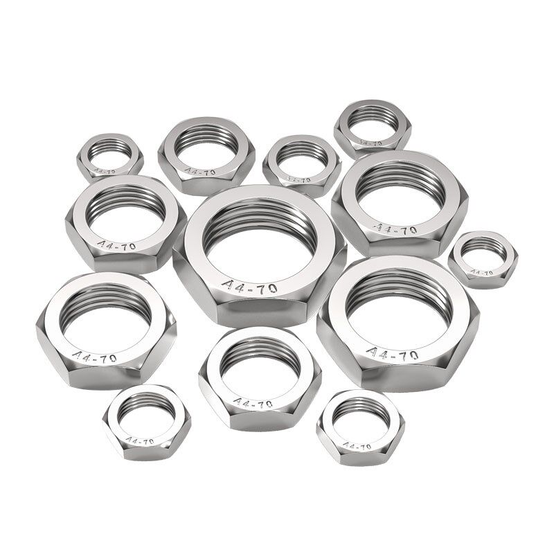 304/316不锈钢六角薄螺母 扁螺帽薄型螺丝帽M3M4M5M6M8VM10M12酷