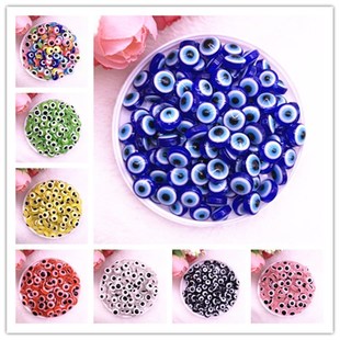 50PCS Resin Evil Eye 10mm Oval 推荐 Spacer Beads NEW