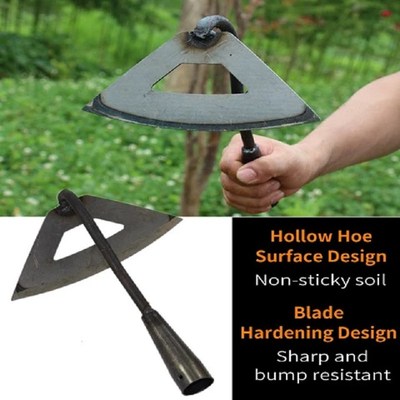 All-Steel Hardened Hollow Hoe Handheld Weeding Rake Planting
