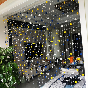 饰帘子 免打孔水晶珠帘客餐厅隔断帘轻奢网红卧室门玄关过道家用装