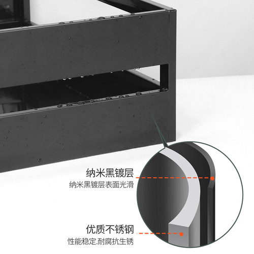 厨房橱柜不锈钢双层j抽屉式550拉篮750碗碟篮800锅碗架850置物收