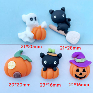 推荐15 Pcs New Cute Resin Halloween Pumpkin Head Flat Back C