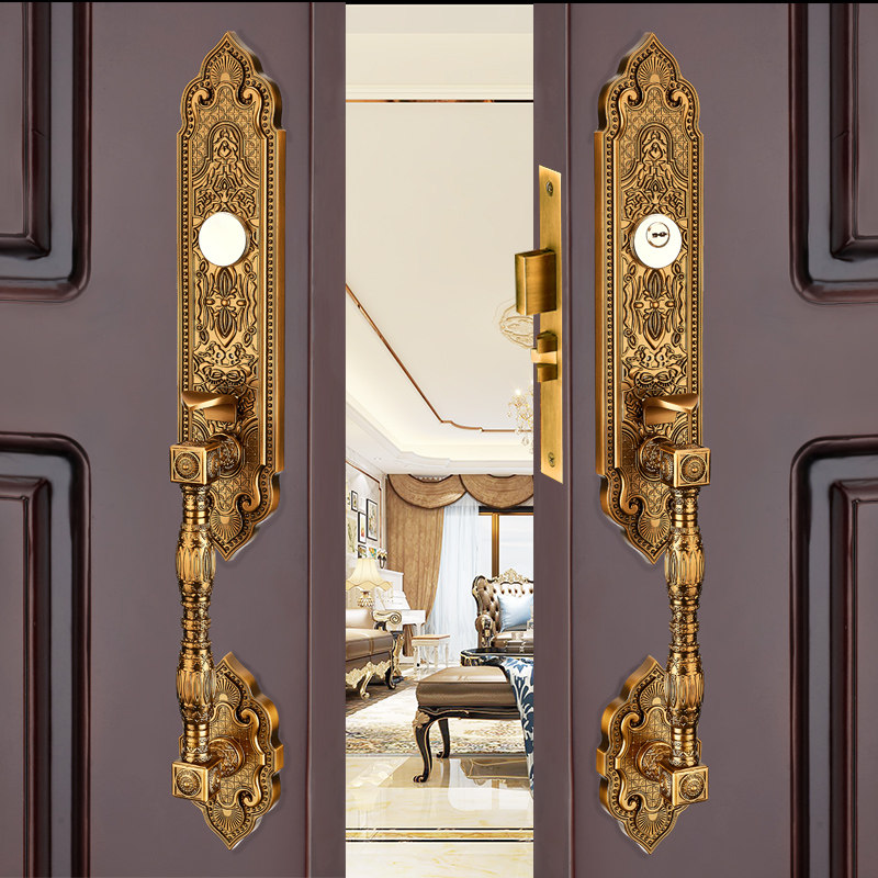 别墅门大门锁木门锁单开双开对开大门锁欧式防盗家用外装入户门市