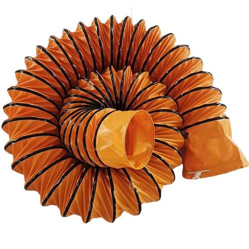 乌尼龙塑料伸缩排风管耐高温隧道矿井鼓风机排风管黄色帆布阻燃管